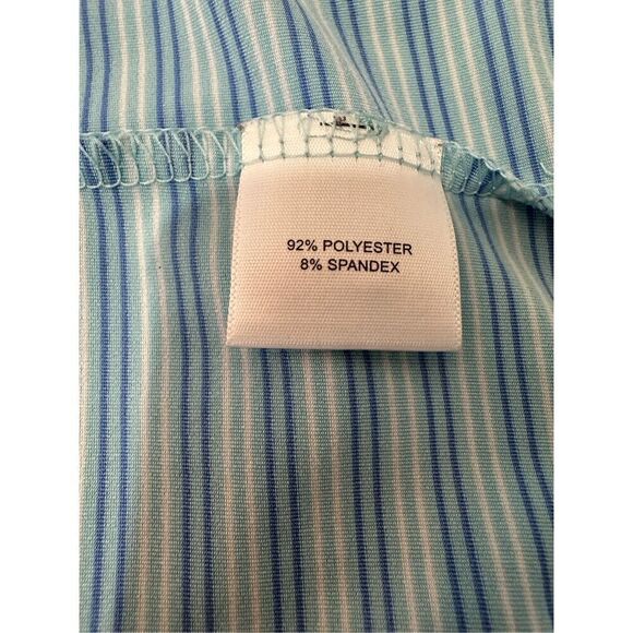 Peter Millar Summer Comfort men’s blue striped golf polo shirt size L #28-1791 - Picture 3 of 6